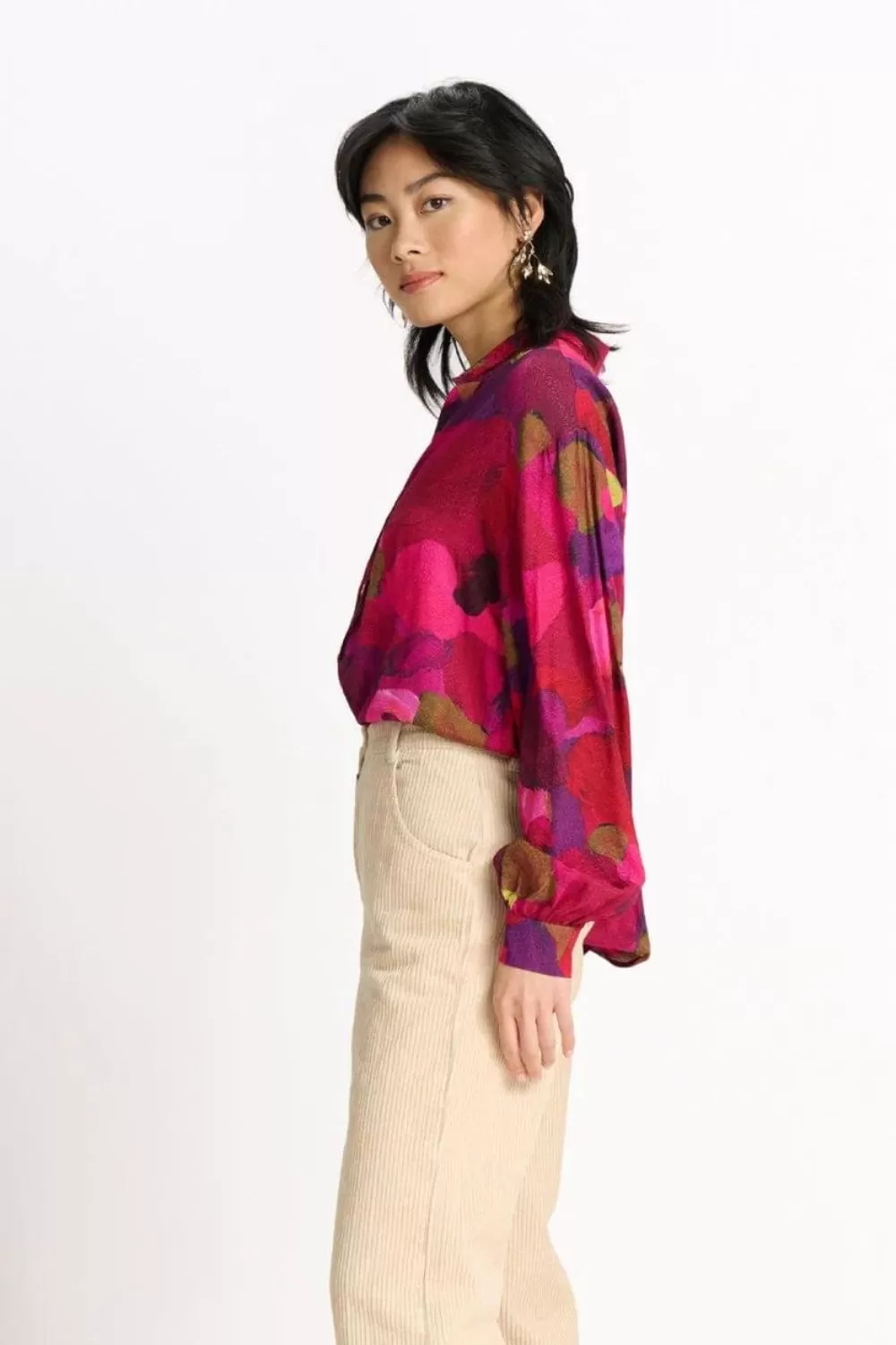 Brushwork Fiery Blouse | Pink