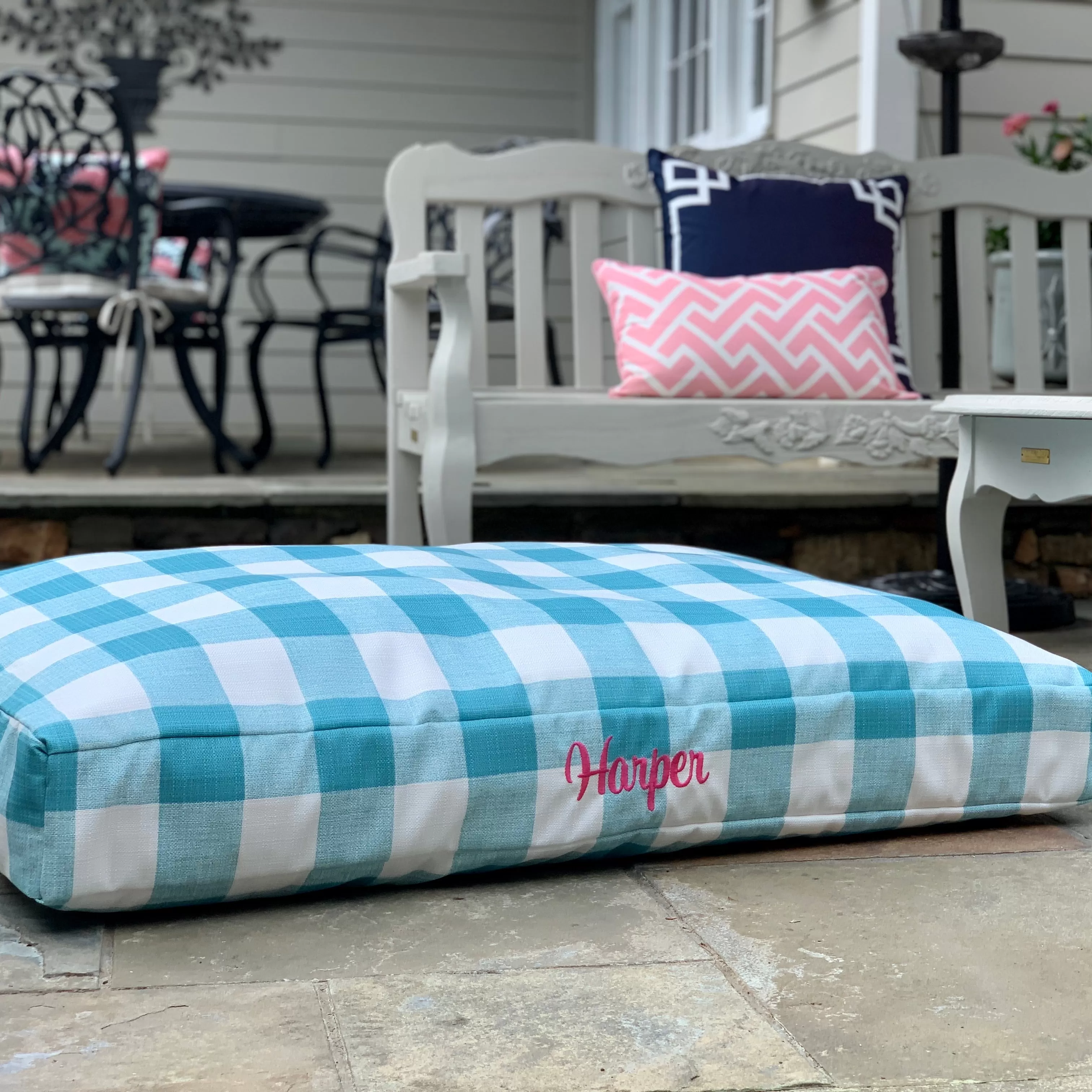 Buffalo Plaid Dog Beds with Personalization