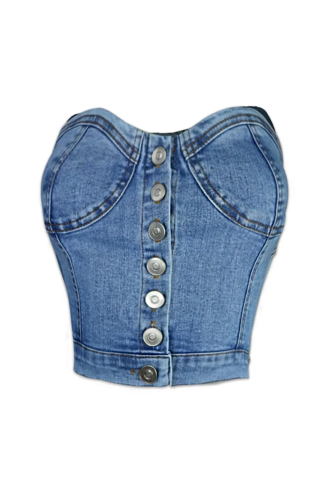 Bust Down Denim Bustier Tube Top