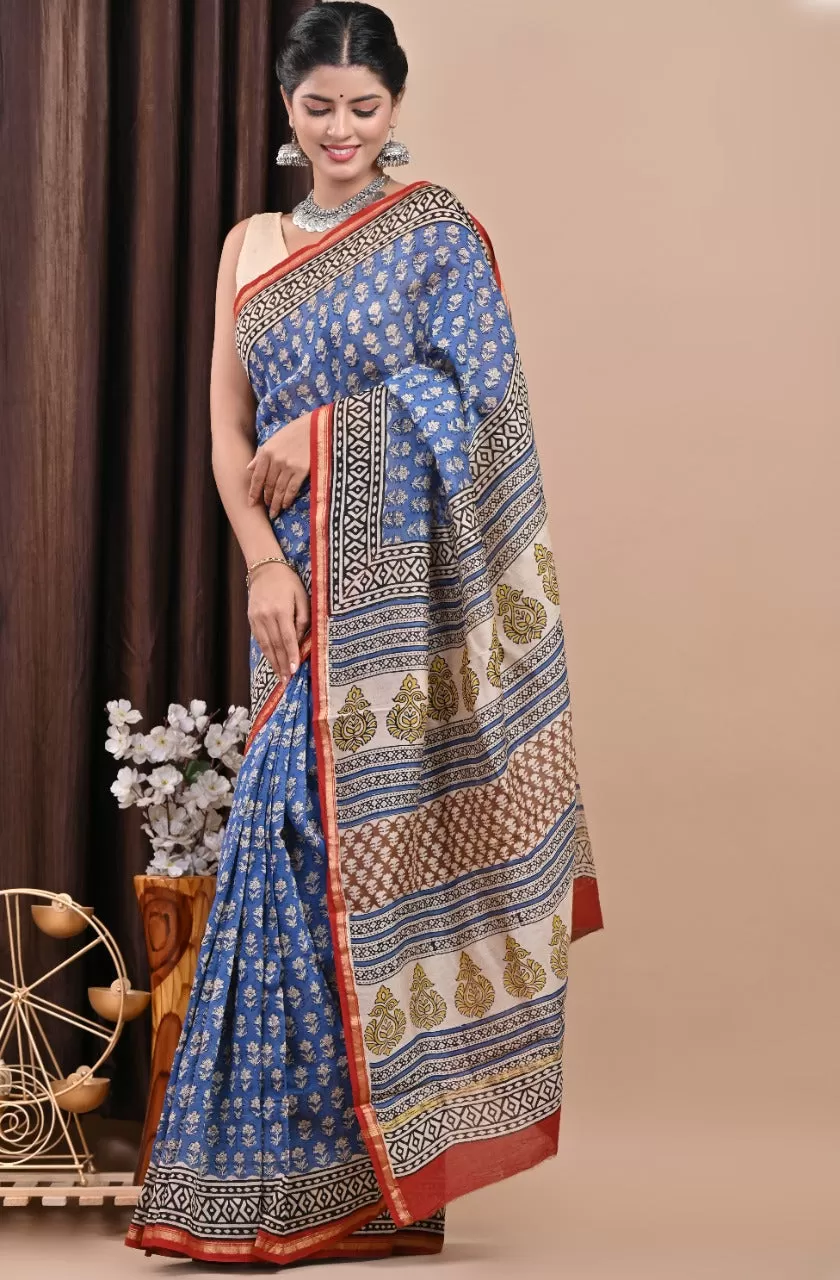 Buti Print Chanderi Silk Saree (CHSAR50)