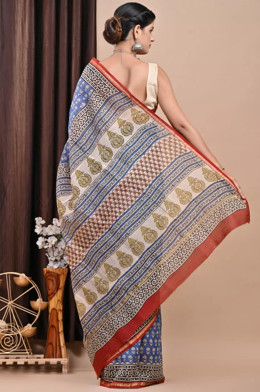 Buti Print Chanderi Silk Saree (CHSAR50)