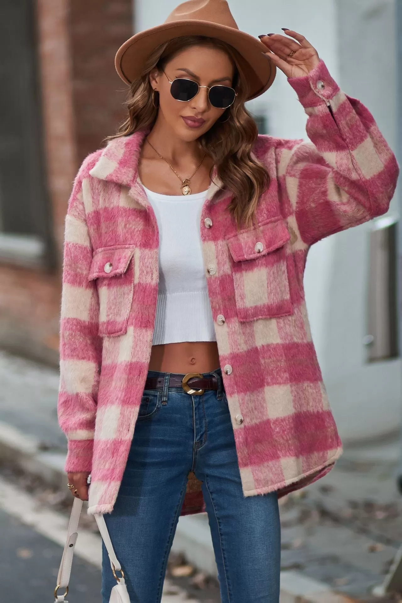 Button Down Long Sleeve Plaid Cardigan Outerwear