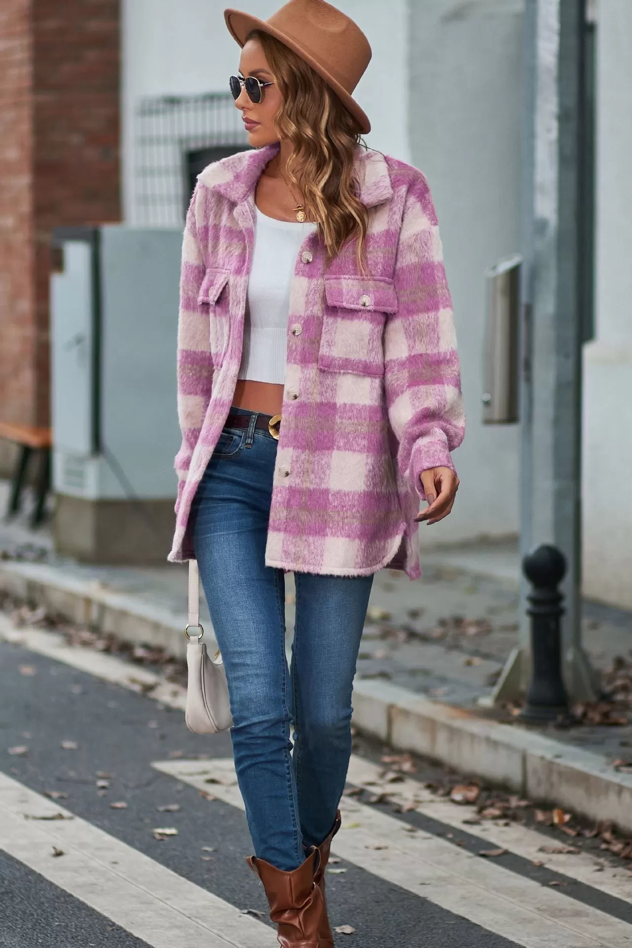 Button Down Long Sleeve Plaid Cardigan Outerwear