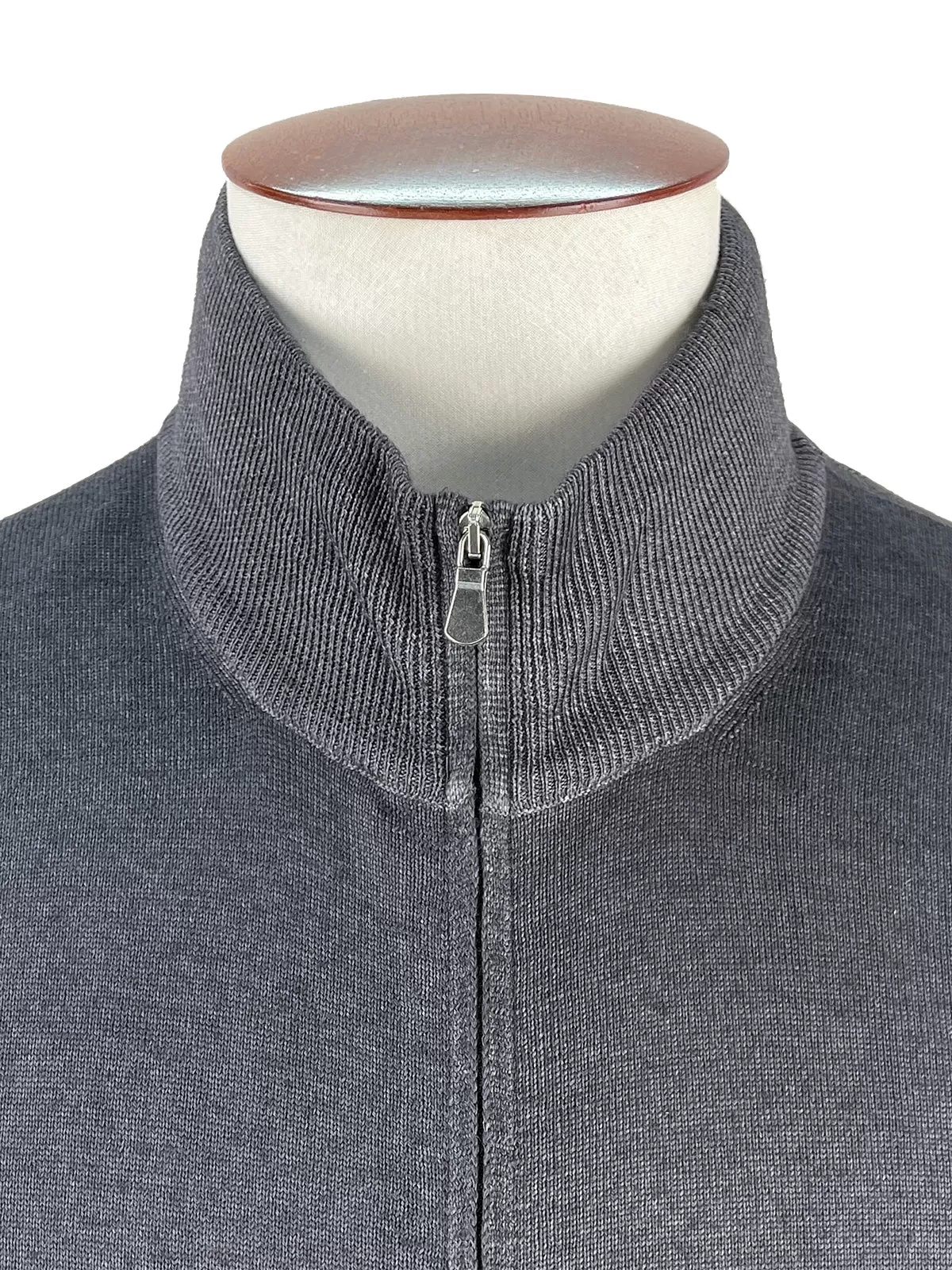 Carbon Merino Wool Zip Sweater