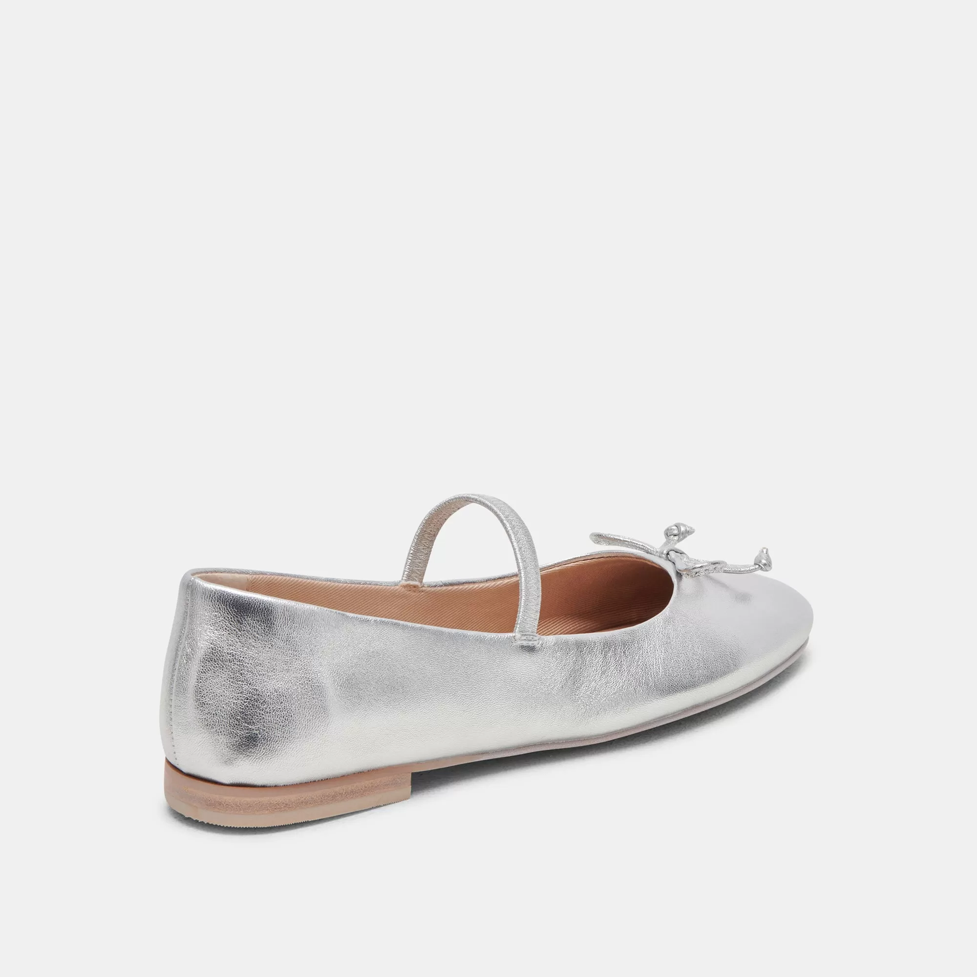 CARIN BALLET FLATS SILVER METALLIC LEATHER