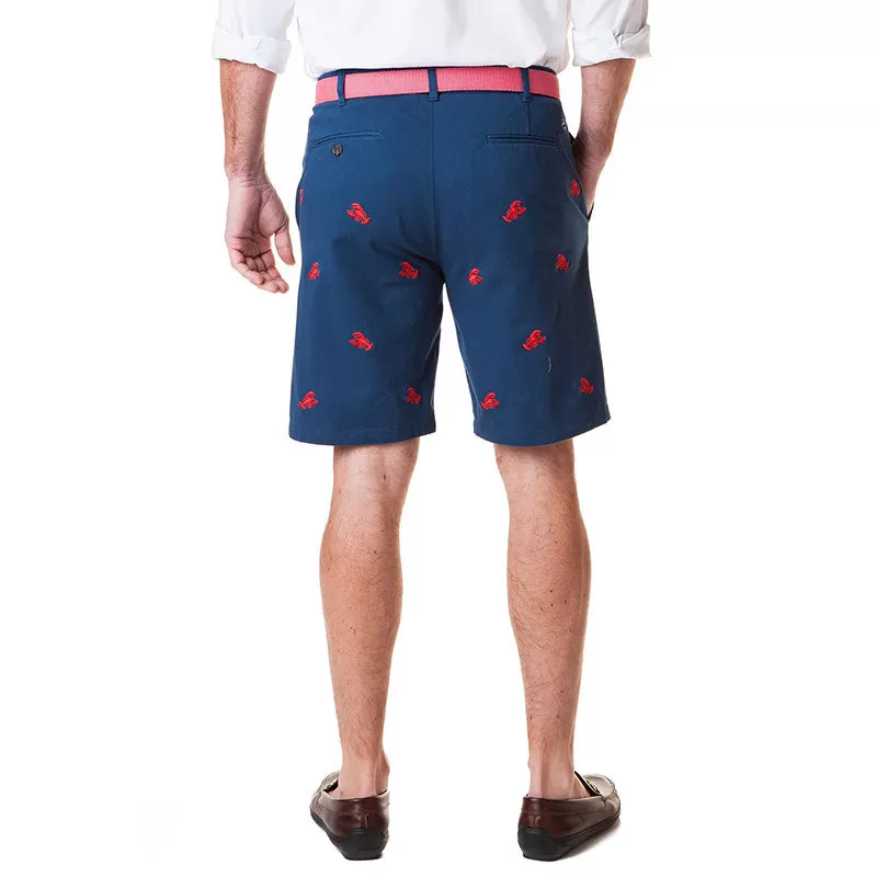 Castaway Cisco Short Stretch Twill - Nantucket Navy with Lobster