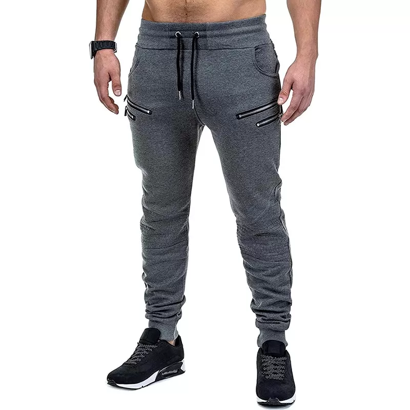 CASUAL MULTI ZIPPER DRAWSTRING JOGGER PANTS