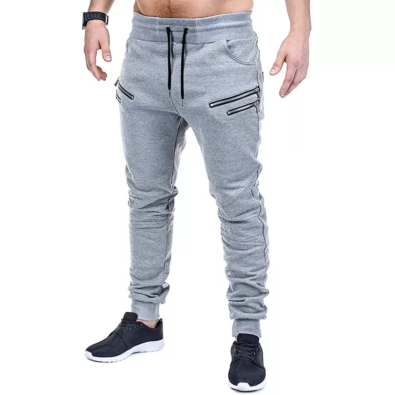 CASUAL MULTI ZIPPER DRAWSTRING JOGGER PANTS