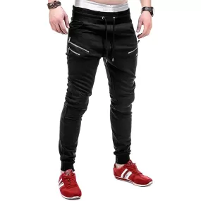 CASUAL MULTI ZIPPER DRAWSTRING JOGGER PANTS