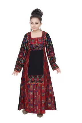 Casual Multicolor Maxi Dress For Kids