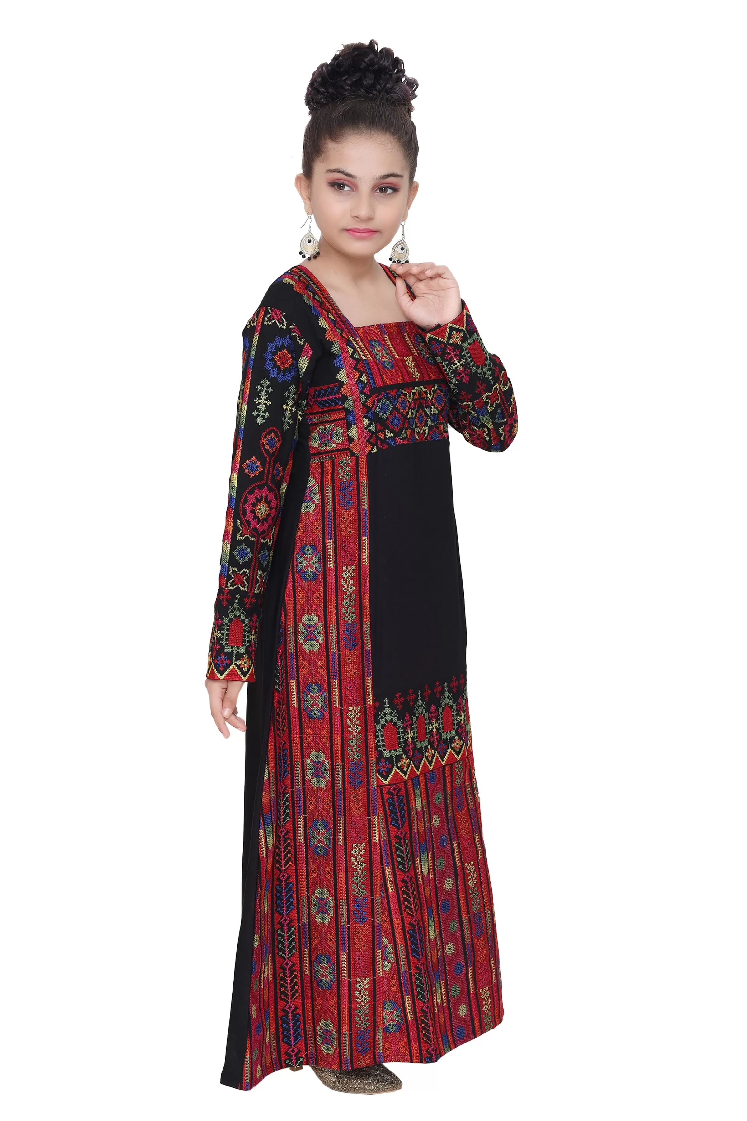 Casual Multicolor Maxi Dress For Kids