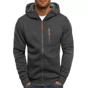 CASUAL THICKEN ZIPPER HOODED JACKET