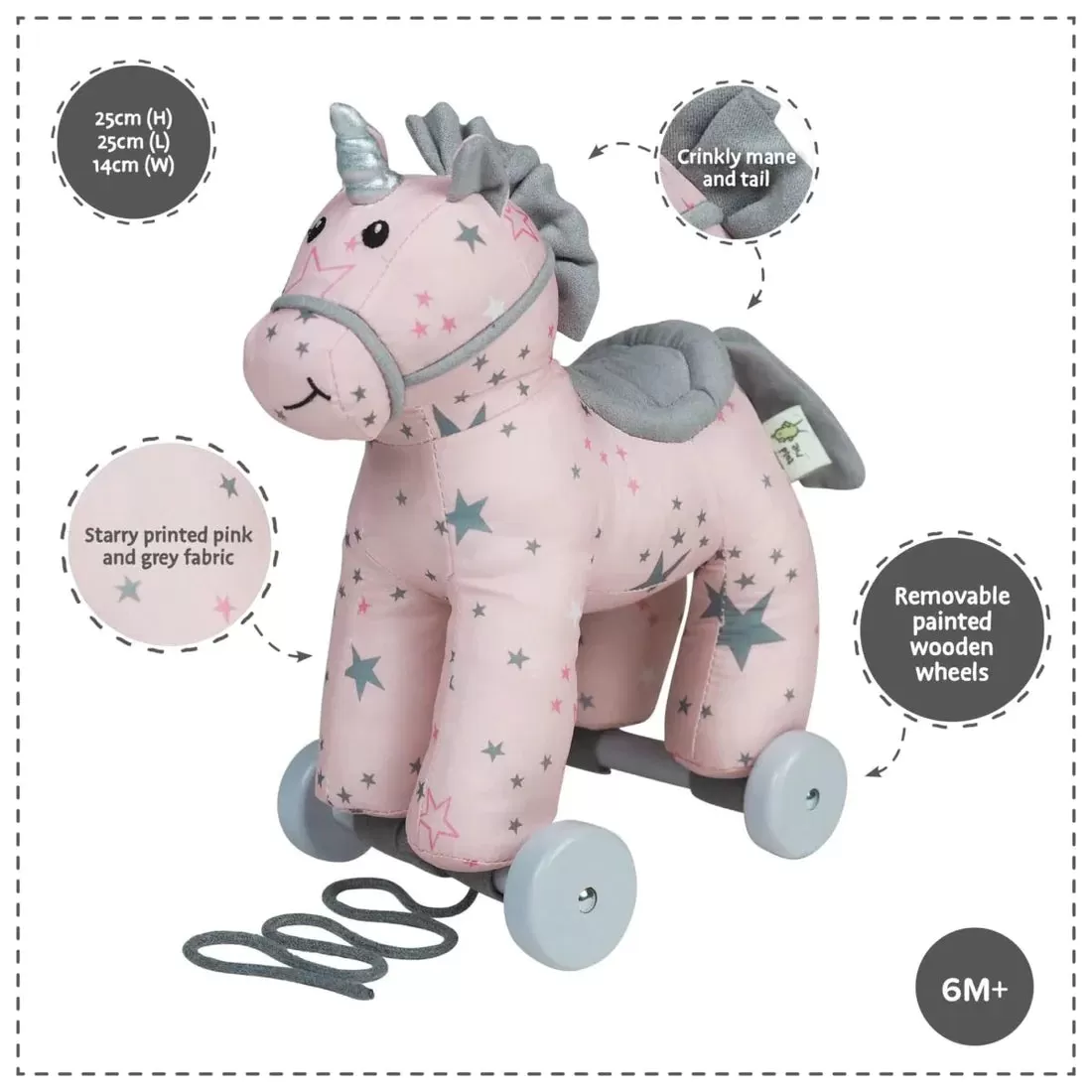 Celeste Unicorn Pull Along Toy