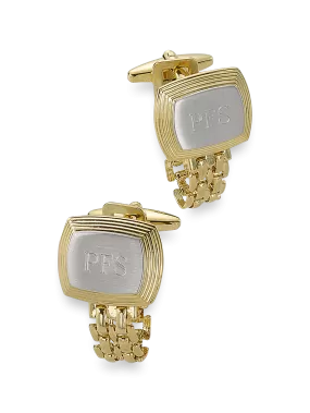 Chain Wrap Engravable Cufflinks - Gold/silver