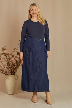 Charley Pocket Skirt in Dark Wash