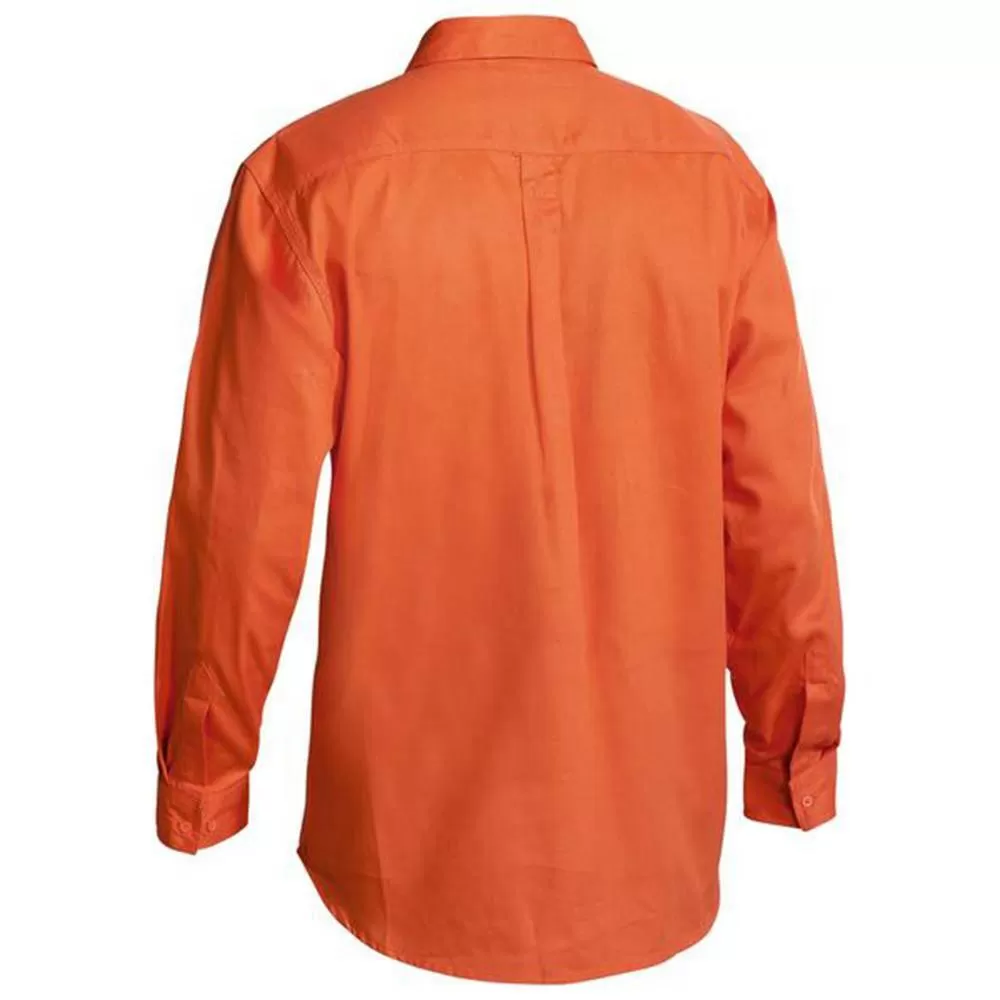 Closed Front Cotton Drill Long Sleeve Shirt