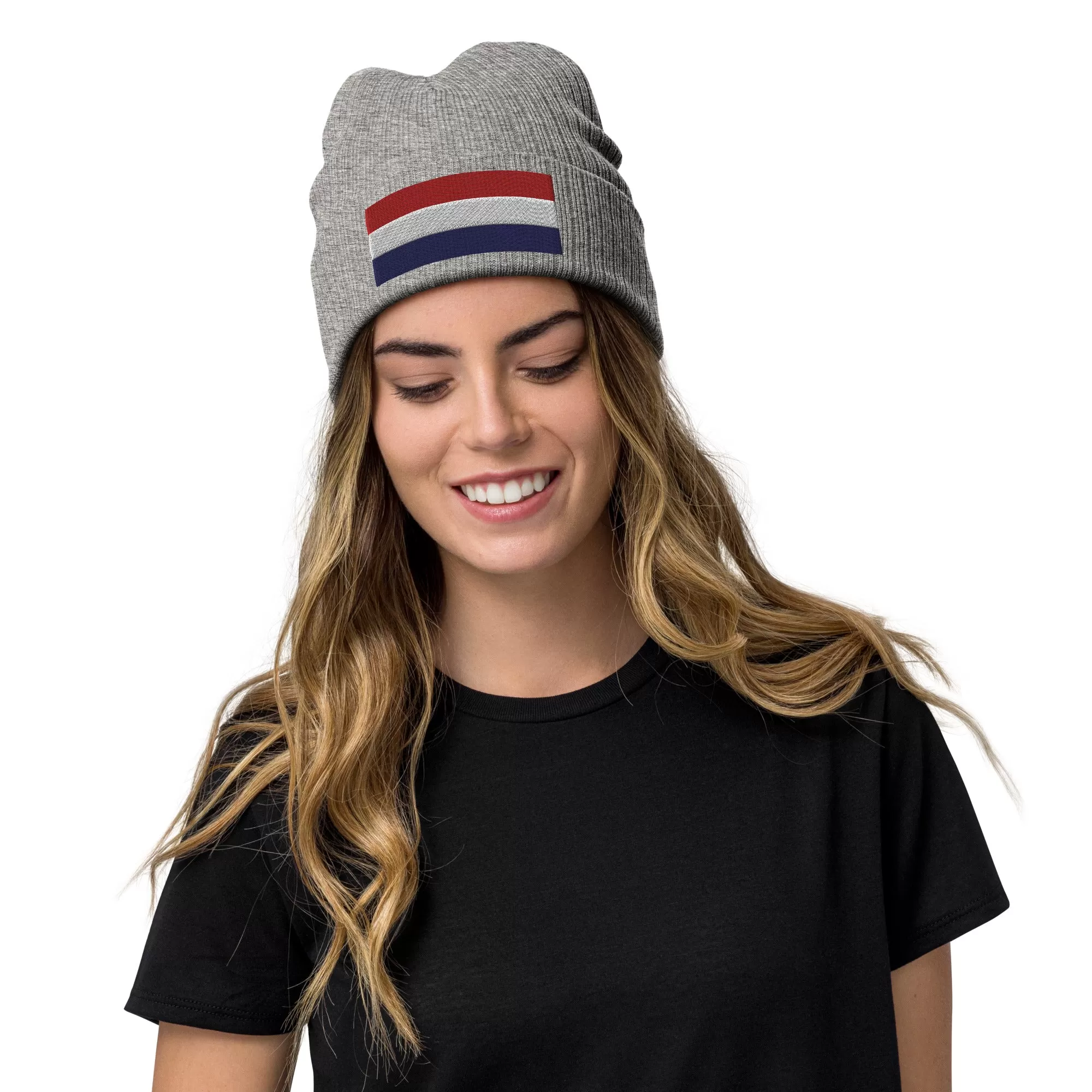 Colours Of The Netherlands Flag Beanie / Premium Quality Beanie With Embroidered Flag Of The Netherlands