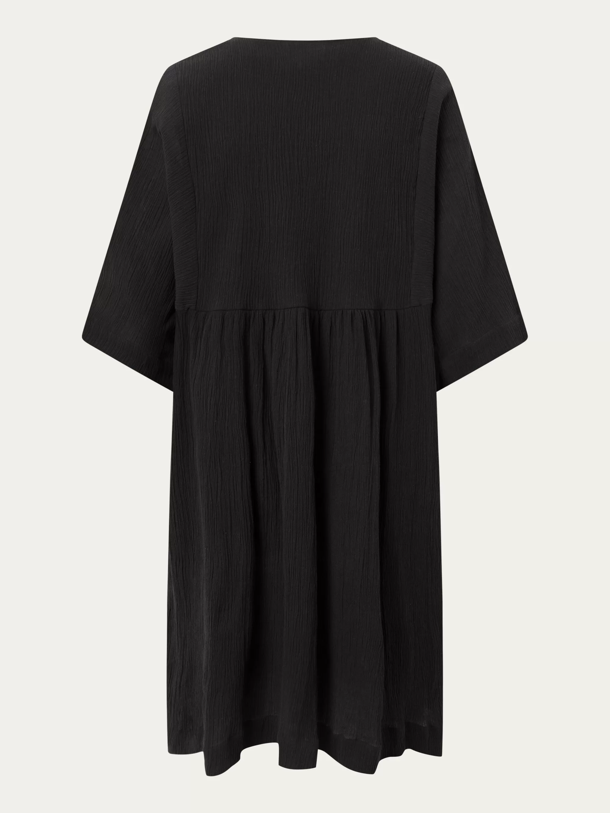 Cotton crepe A-shape dress - Black Jet