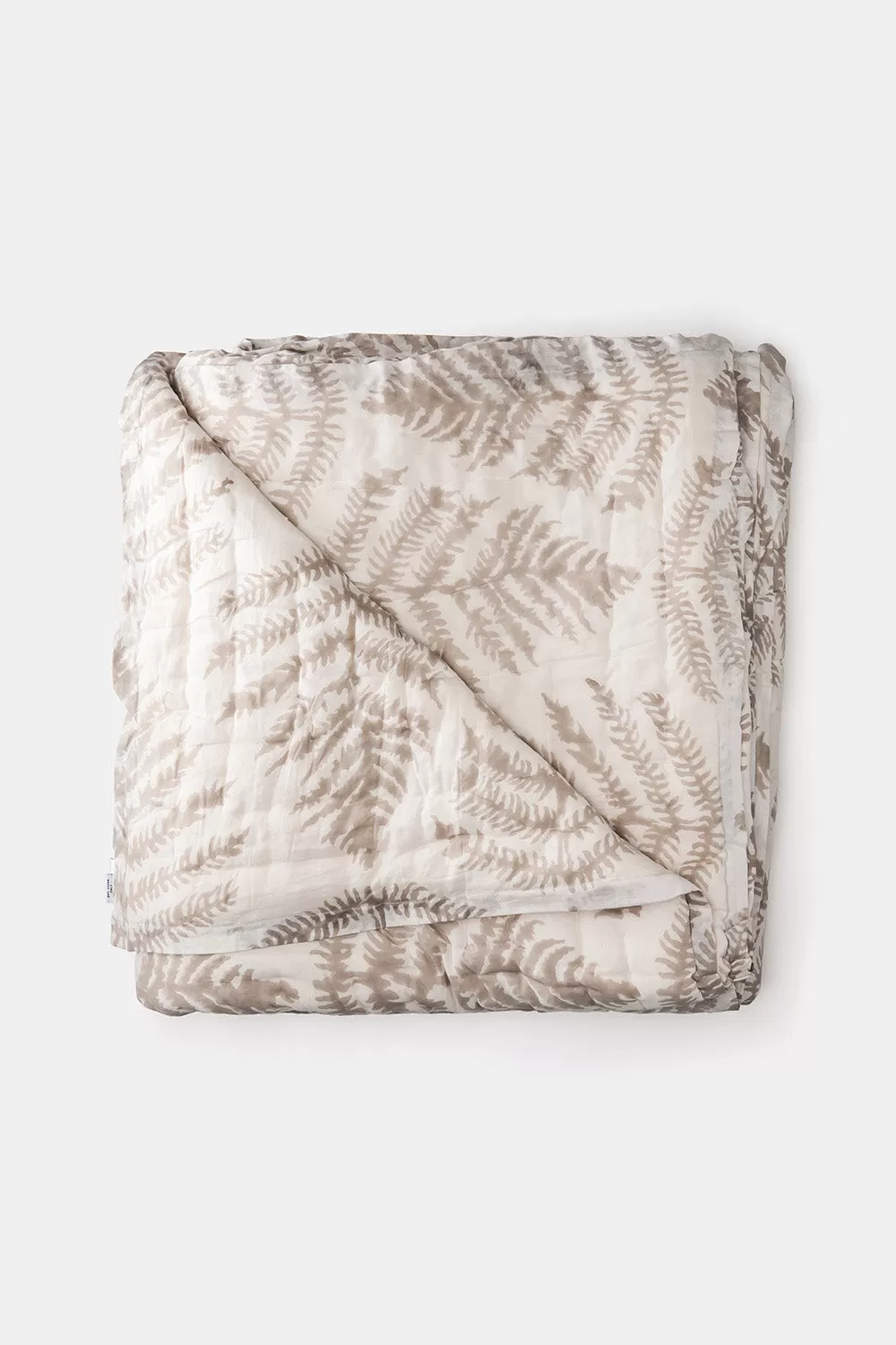 Cotton Hand-stitched Quilt in Fern