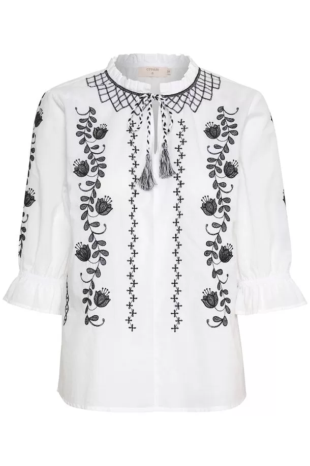 Cream Embroided River Blouse