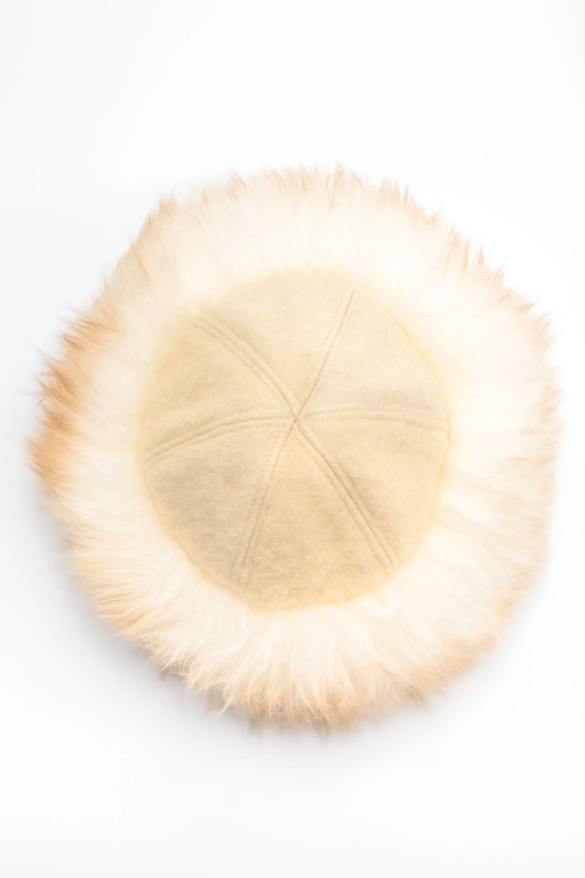 Cream Wool Shearling Hat