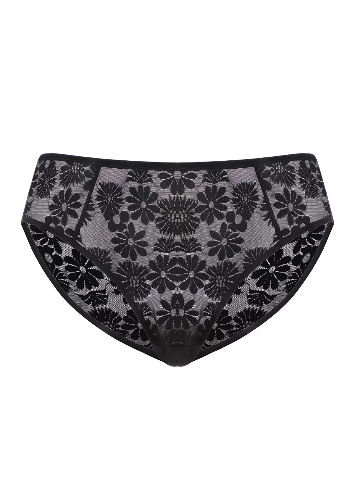 Daisy High-Rise Soft Comfort Black Lace Brief Underwear