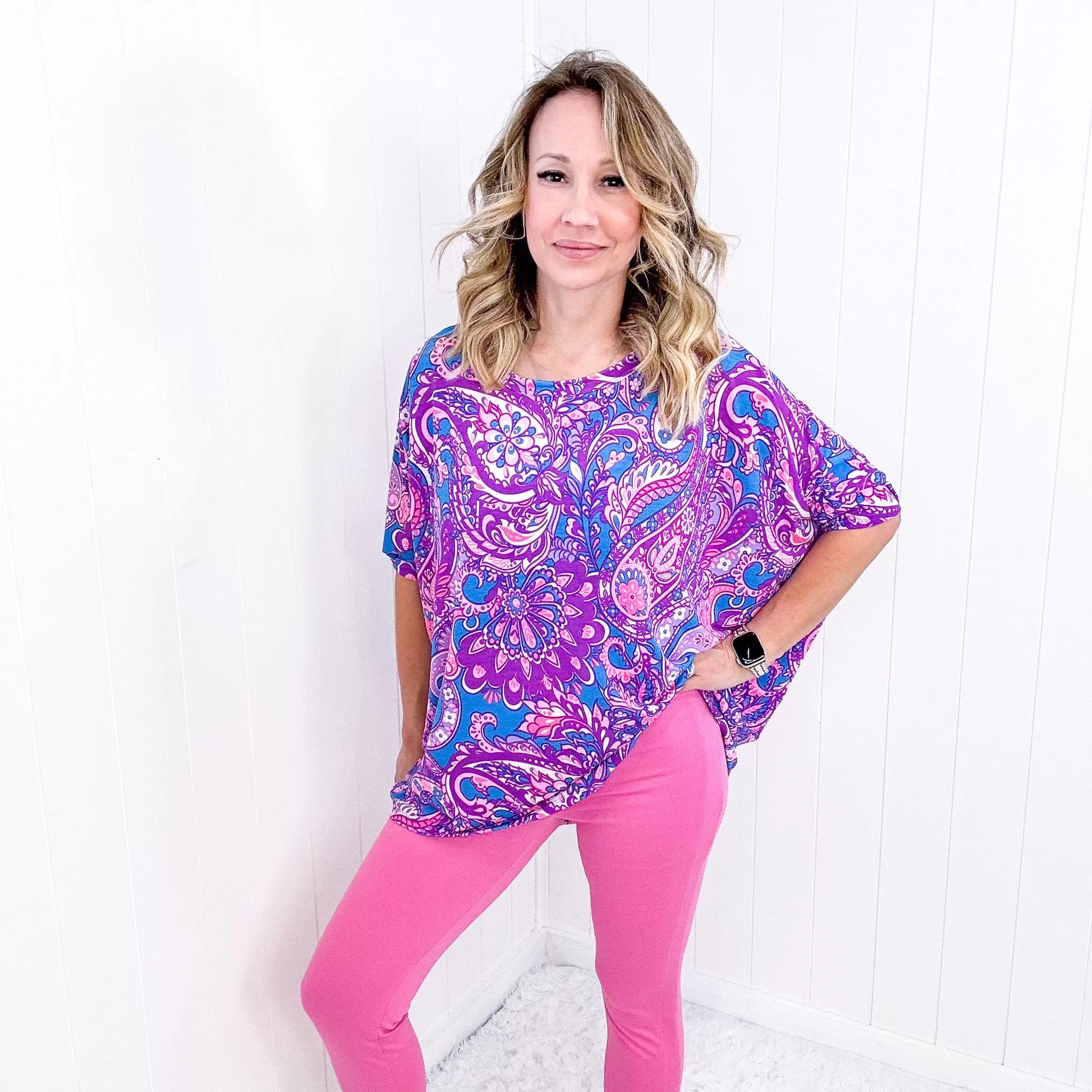 Dear Scarlett Essential Blouse in Purple Paisley