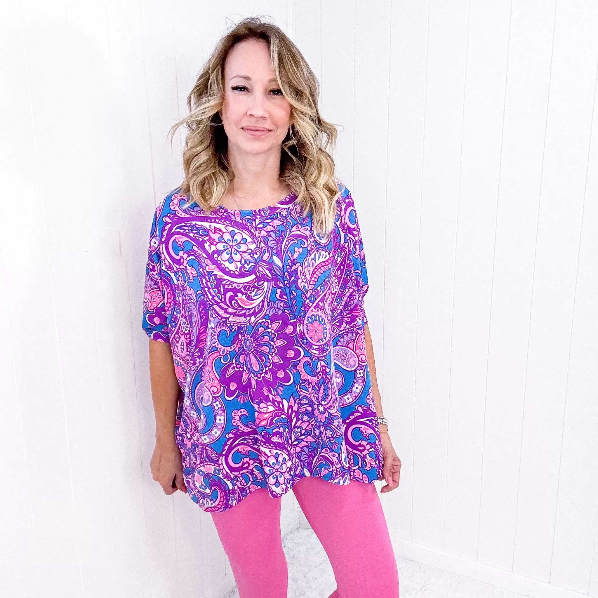 Dear Scarlett Essential Blouse in Purple Paisley