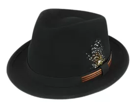 Dennis Wool Felt Fedora in Black