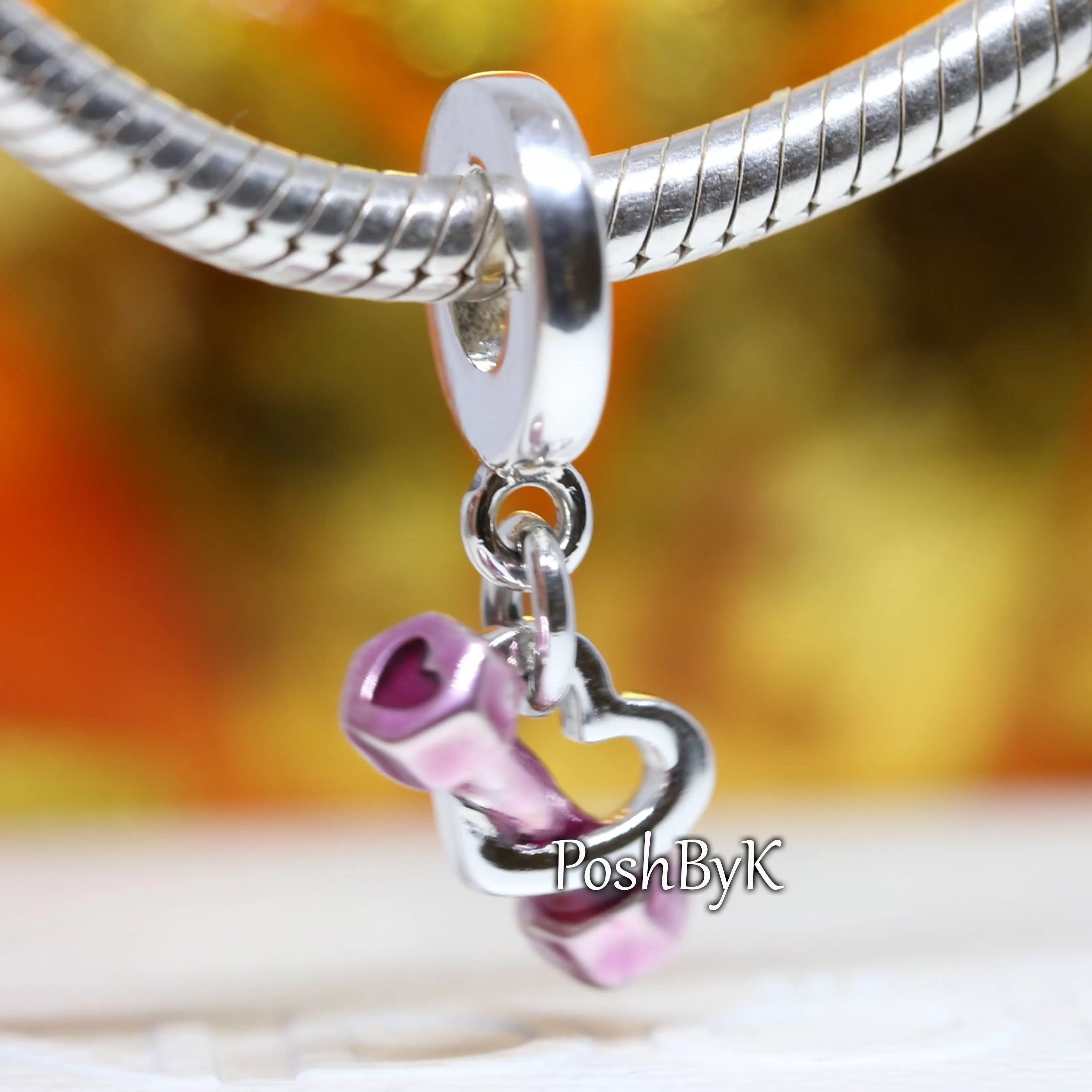 Dumbbell & Heart Dangle Charm 799545C01