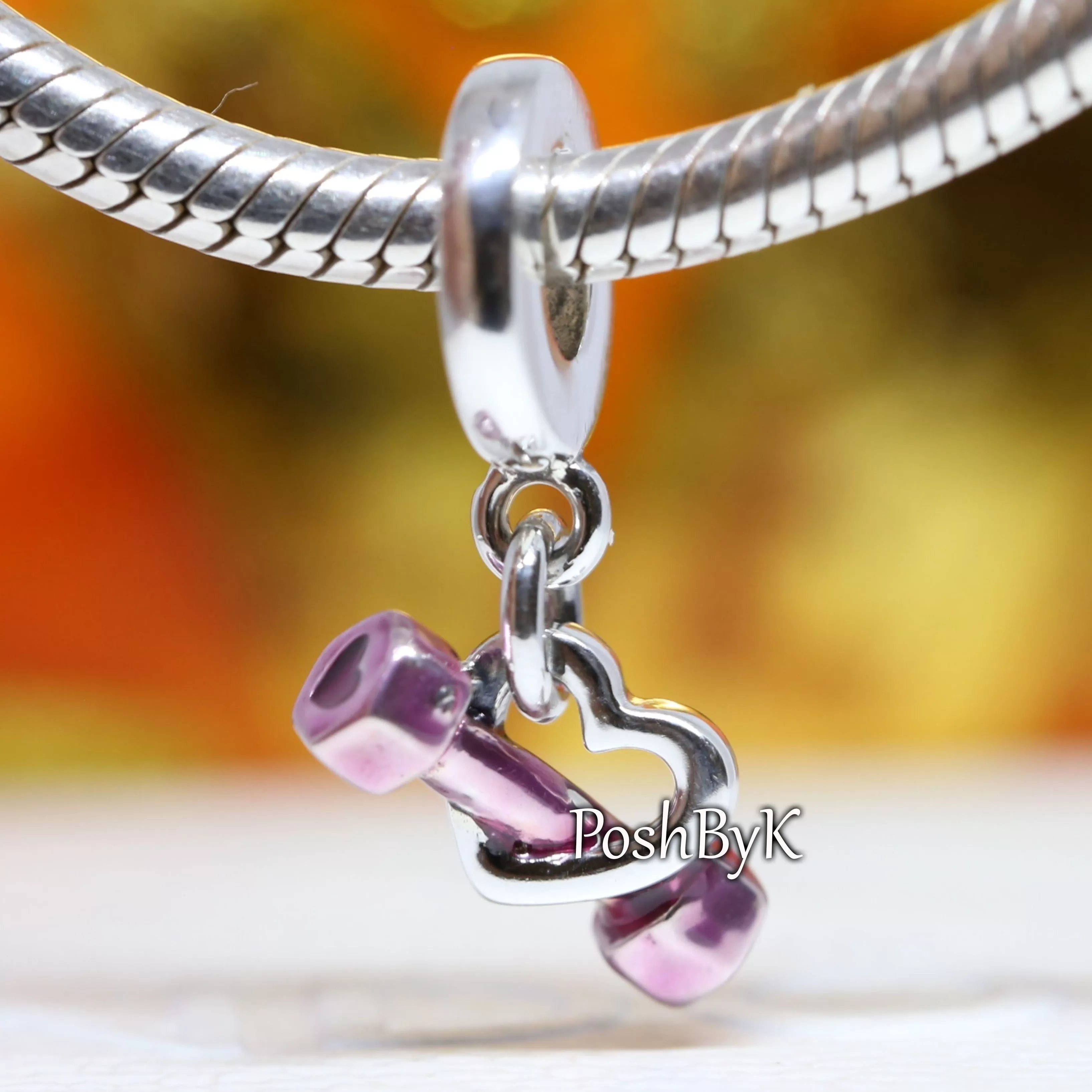 Dumbbell & Heart Dangle Charm 799545C01