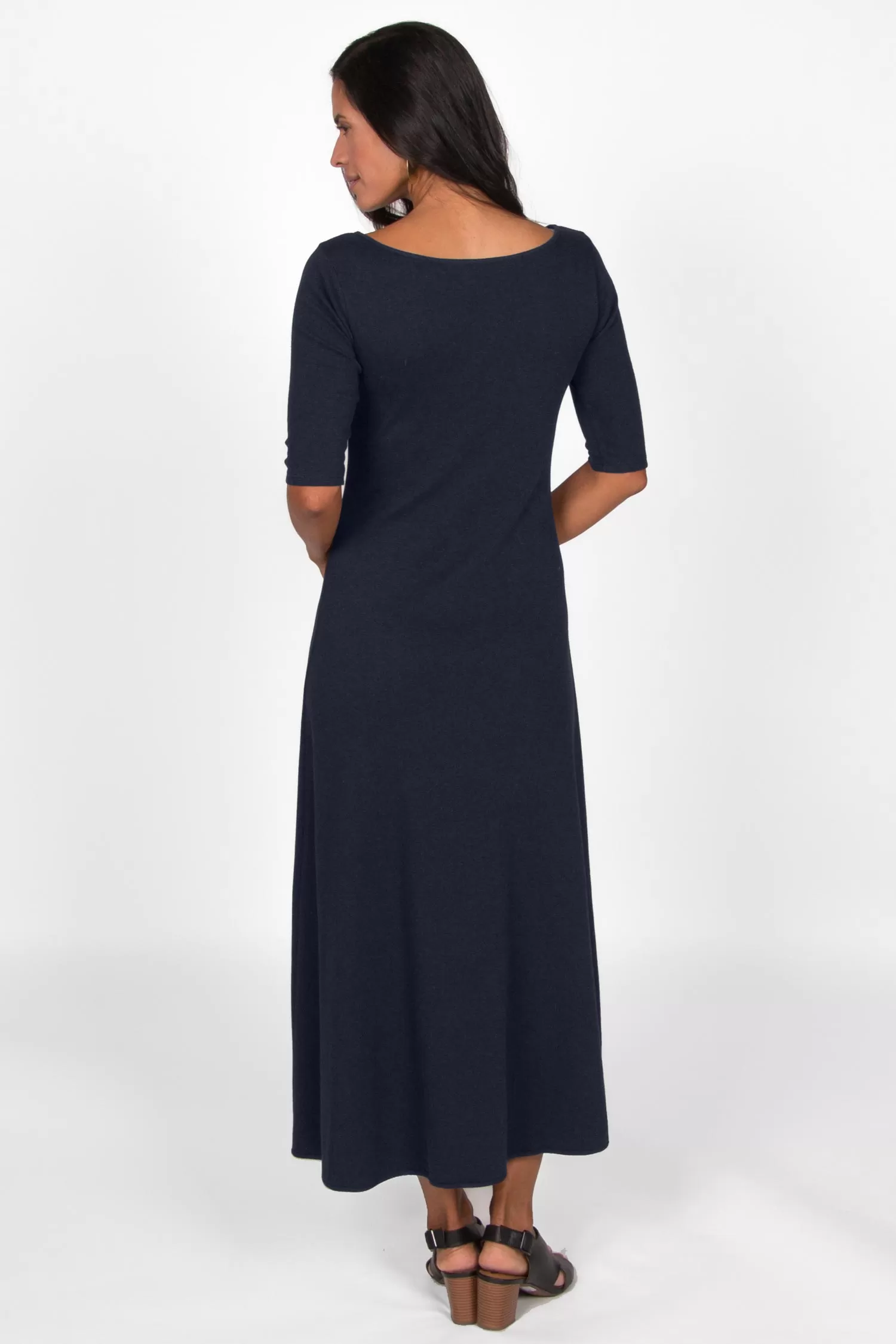 Elbow Sleeve Boatneck Dress