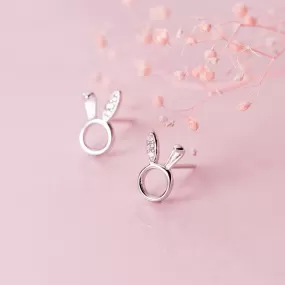 Elegant 100% S925 Silver Bunny Earrings