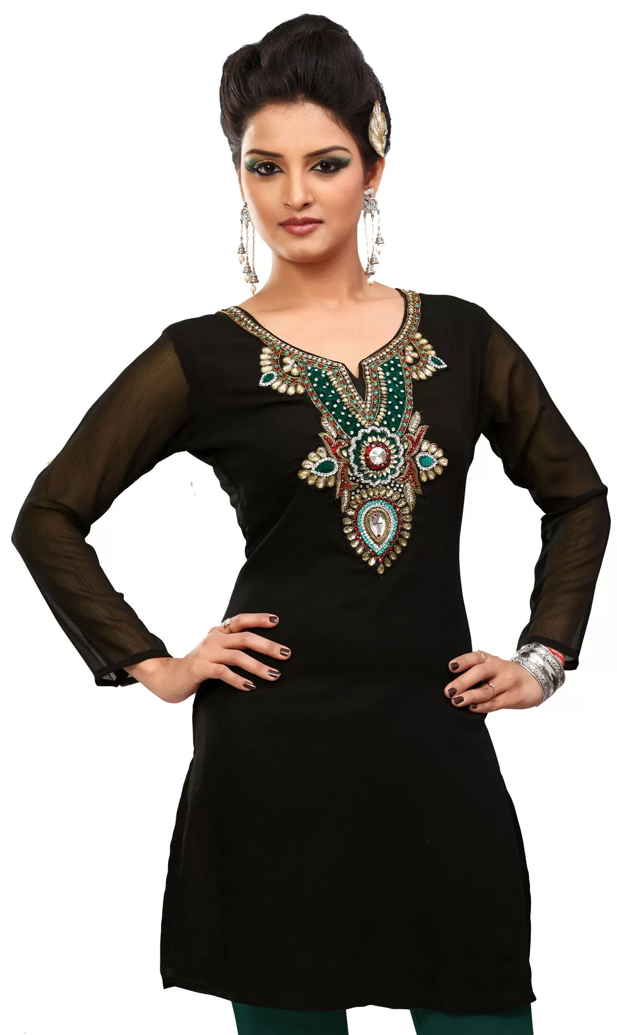 Elegant Black Indian Kurti – Buy Indian Kurtis Online