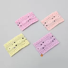 Elegant Embroidered Hair Clip - Set of 4