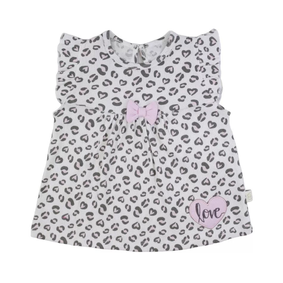 Elegant Kids 2 Pc Ribbed Top And Shorts Set - Love