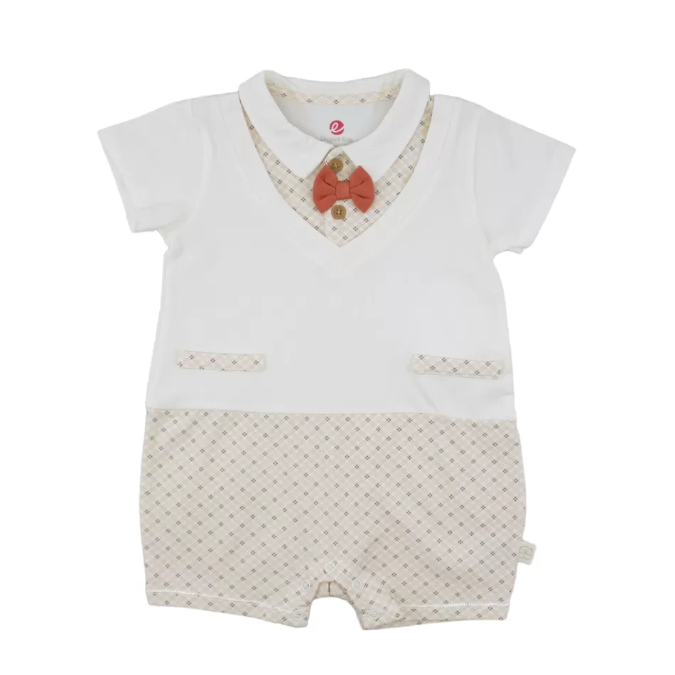 Elegant Kids Romper With Attached Bowtie