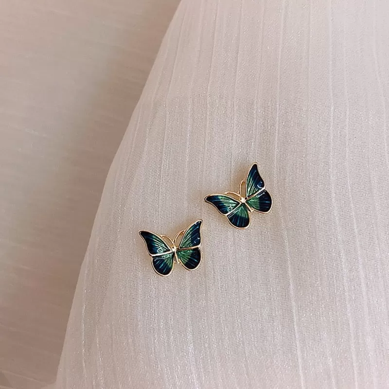 Elegant Korean Butterfly Stud Earrings