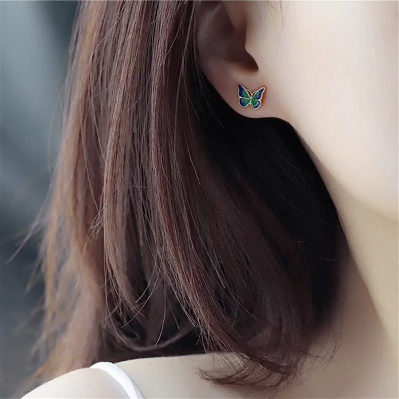 Elegant Korean Butterfly Stud Earrings