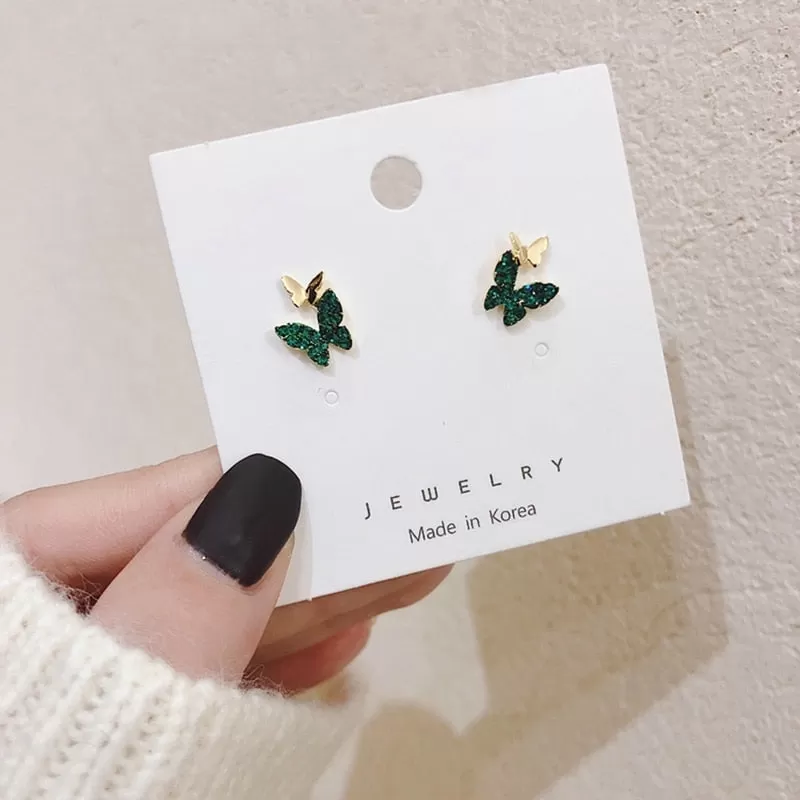 Elegant Korean Butterfly Stud Earrings