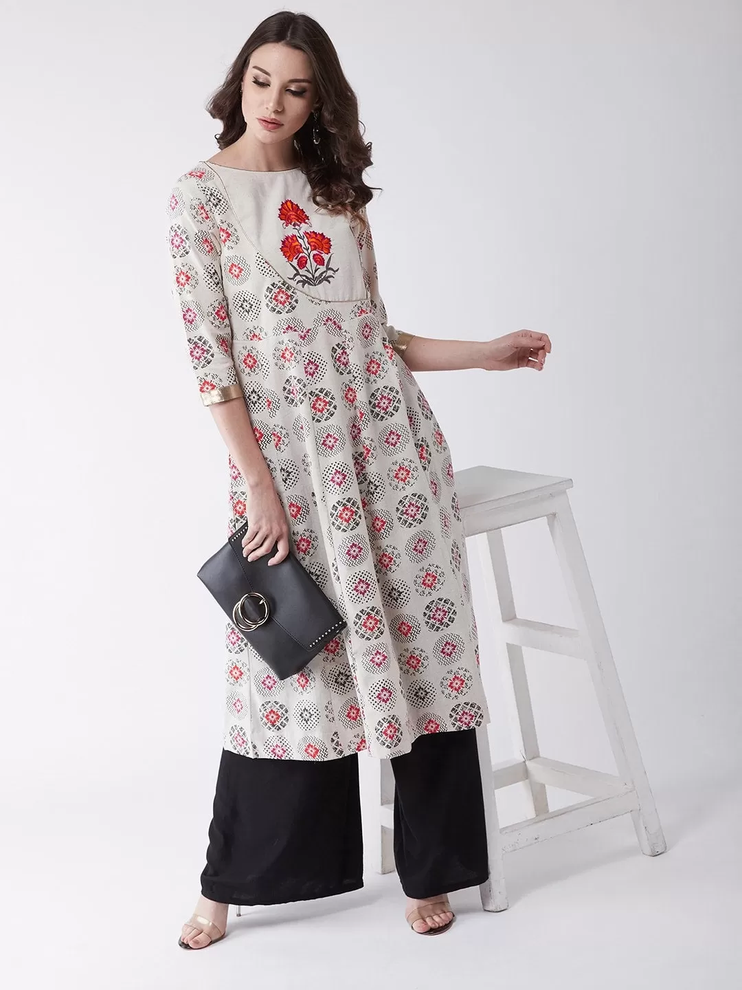 Embroidered Flared Kurta