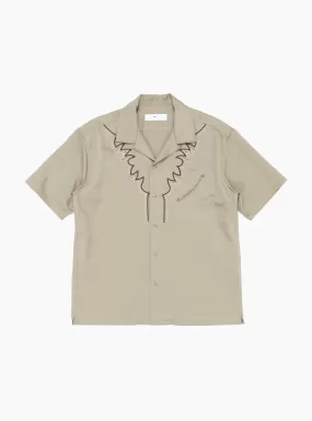 Embroidered Western Shirt Beige