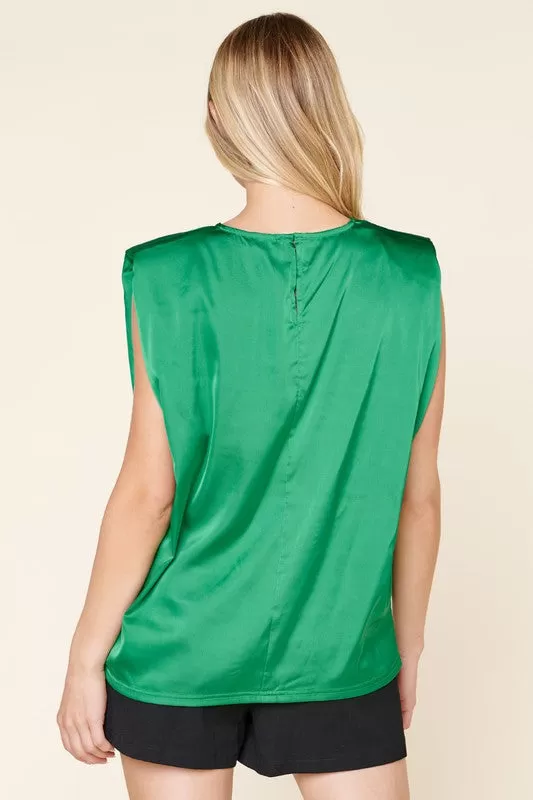 Emerald City Satin Blouse - Final Sale