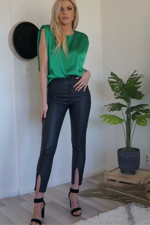 Emerald City Satin Blouse - Final Sale