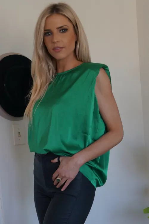 Emerald City Satin Blouse - Final Sale