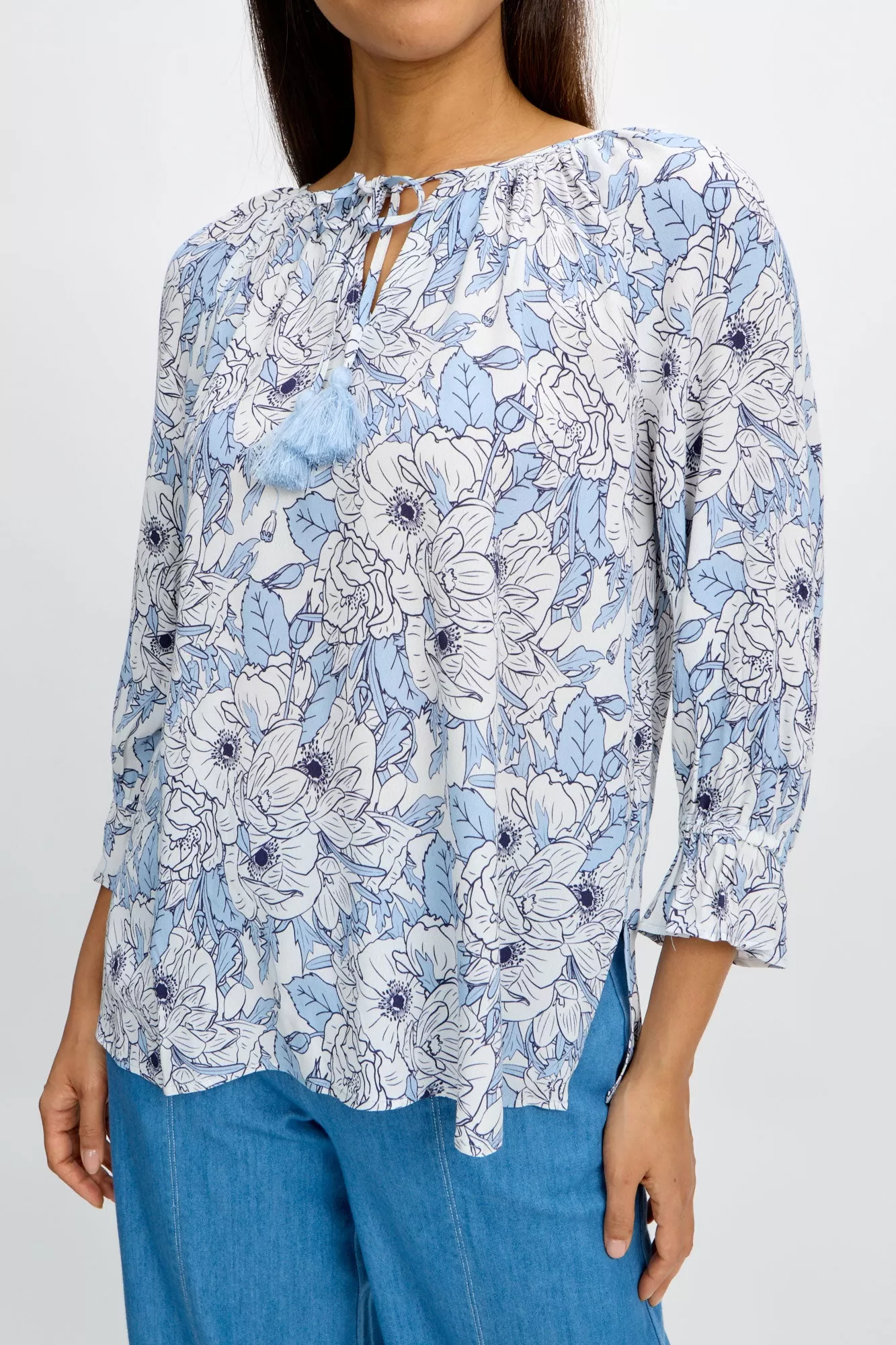 Emproved Long Sleeve Top | Blue Paisley