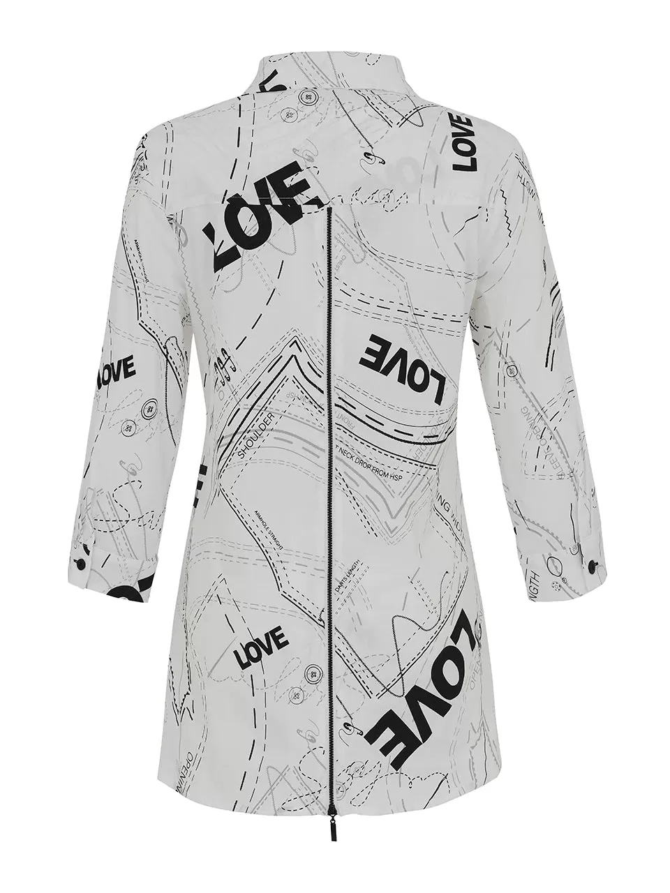 Ever Sassy Love Print Shirt 13453 - Black/White