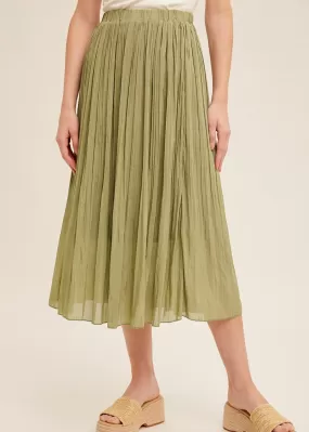 FINAL SALE - Pleated Midi Skirts - 2 Colors!