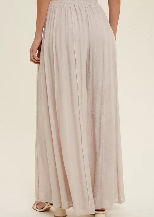 FINAL SALE - Simply Stunning Wide Leg Raw Edge Lined Pants - 4 Colors!