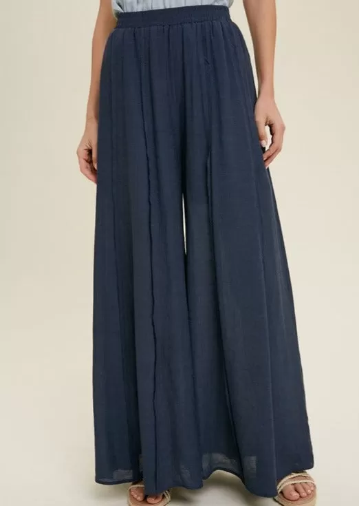 FINAL SALE - Simply Stunning Wide Leg Raw Edge Lined Pants - 4 Colors!